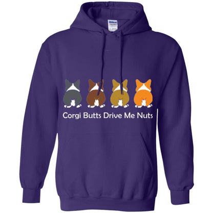 Dog Lover T-shirt Corgi Butts Drive Me Nuts Purple