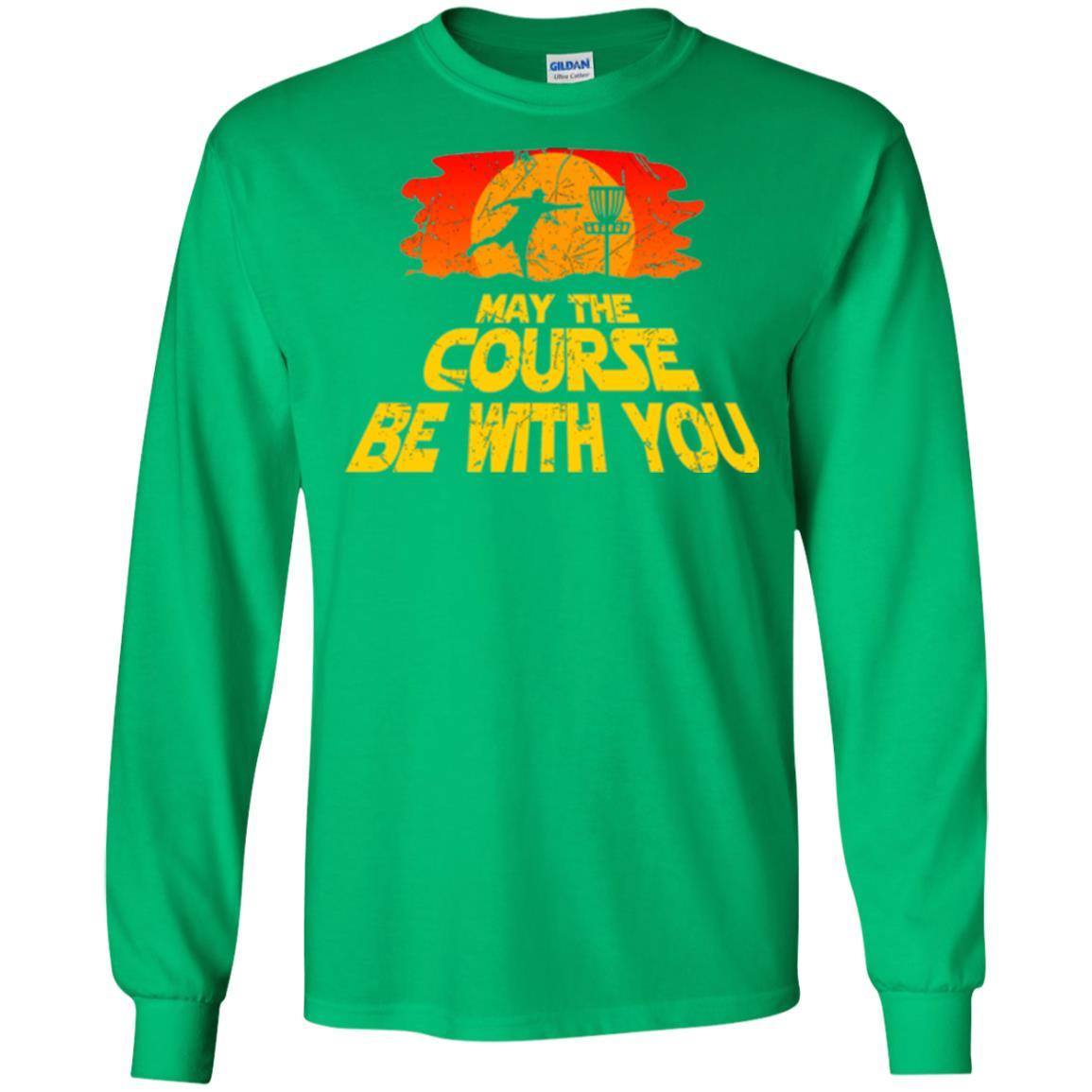 Disc Golf T-shirt May The Course Be With You Irish Green