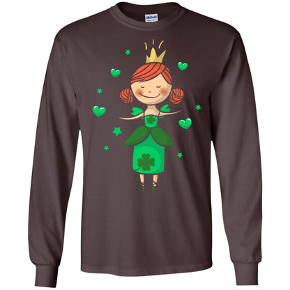 Irish Princess St. Patricks Day Gift Shirt For Girls Dark Chocolate
