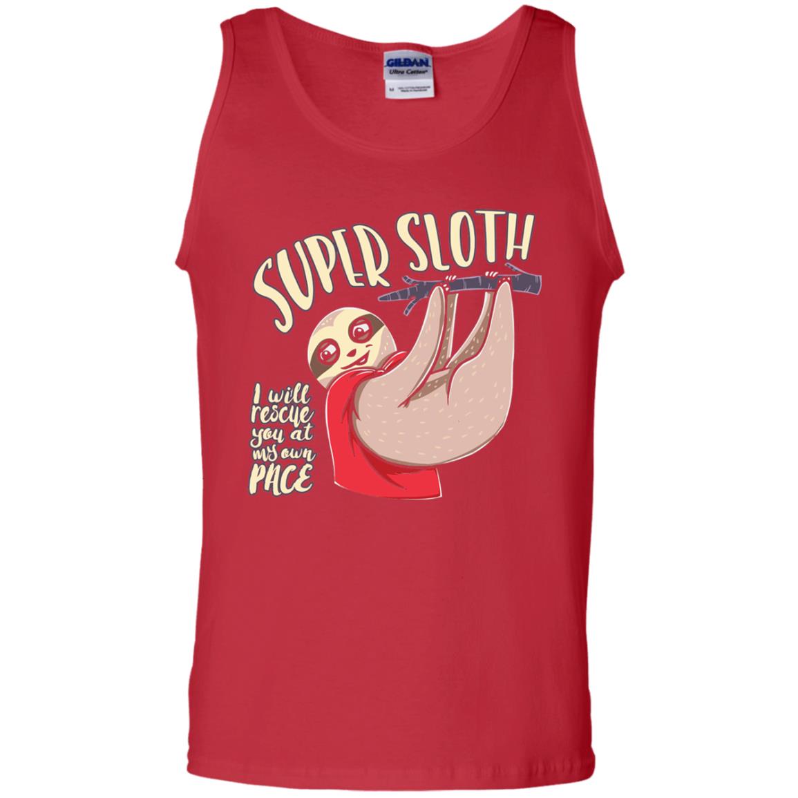 Funny Sloth T-shirt I Will Rescue You At My Own Pace Red