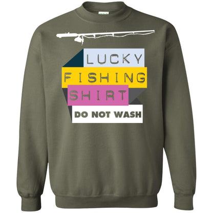 Fisherman T-shirt Lucky Fishing Shirt Do Not Wash Military Green