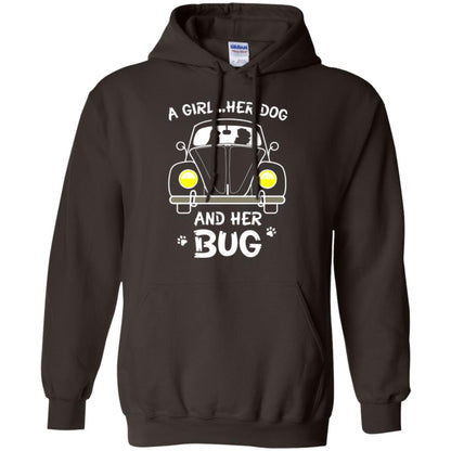 Dog Lover T-shirt A Girl Her Dog And Her Bug Dark Chocolate