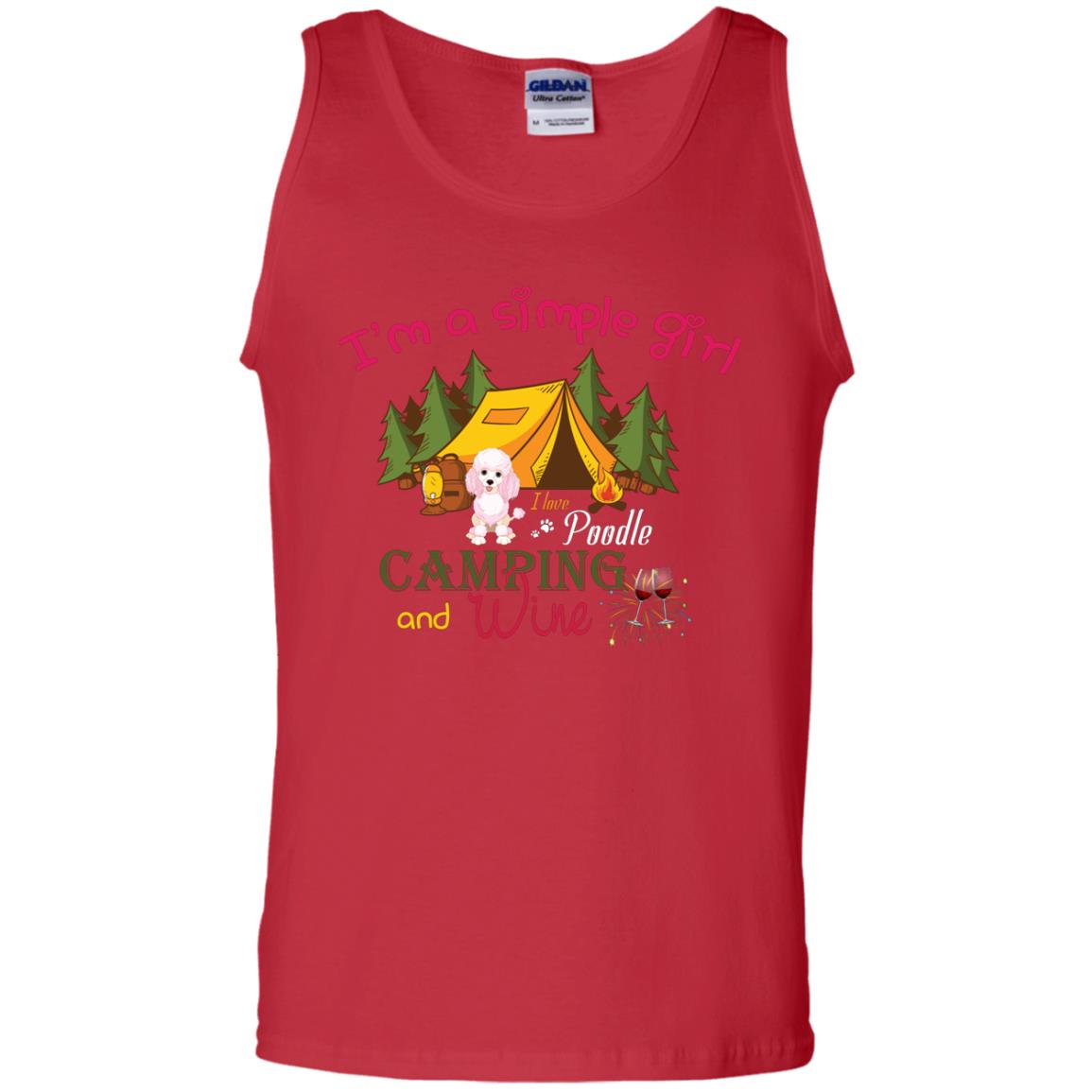 I’m A Simple Girl I Love Poodle Camping And Wine Shirt Red