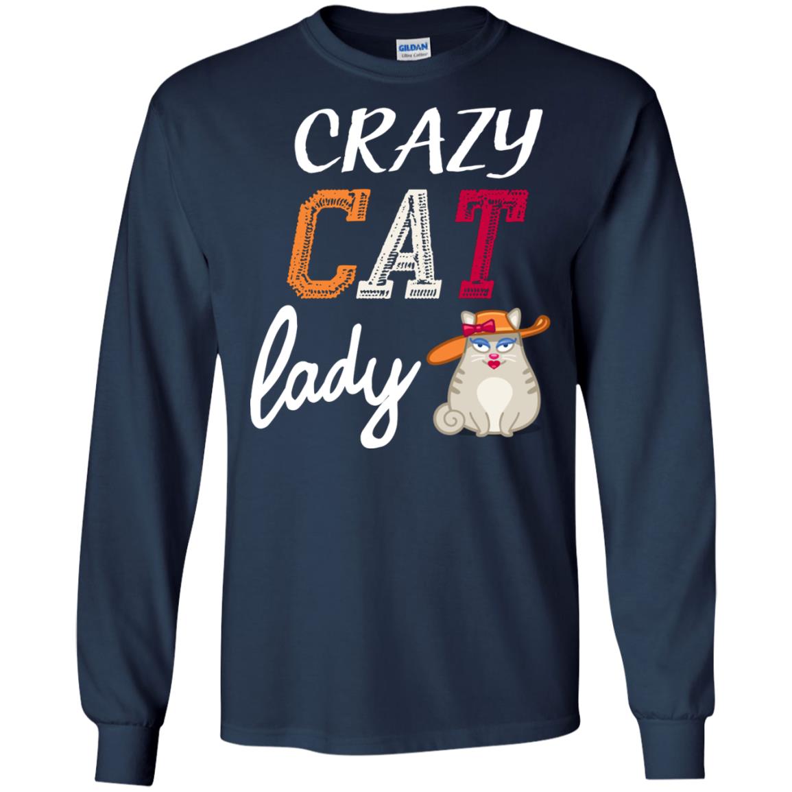 Crazy Cat Lady Chicken Shirt For Girls Womens Navy