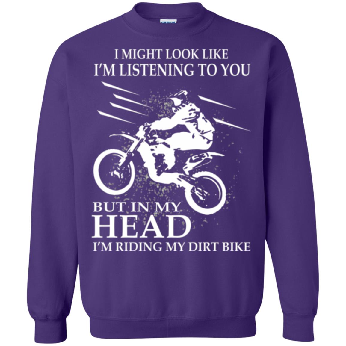 Funny Motocross T-shirt I_m Riding My Dirt Bike Purple