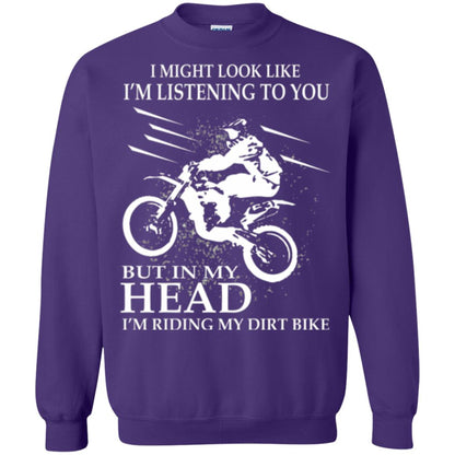 Funny Motocross T-shirt I_m Riding My Dirt Bike Purple