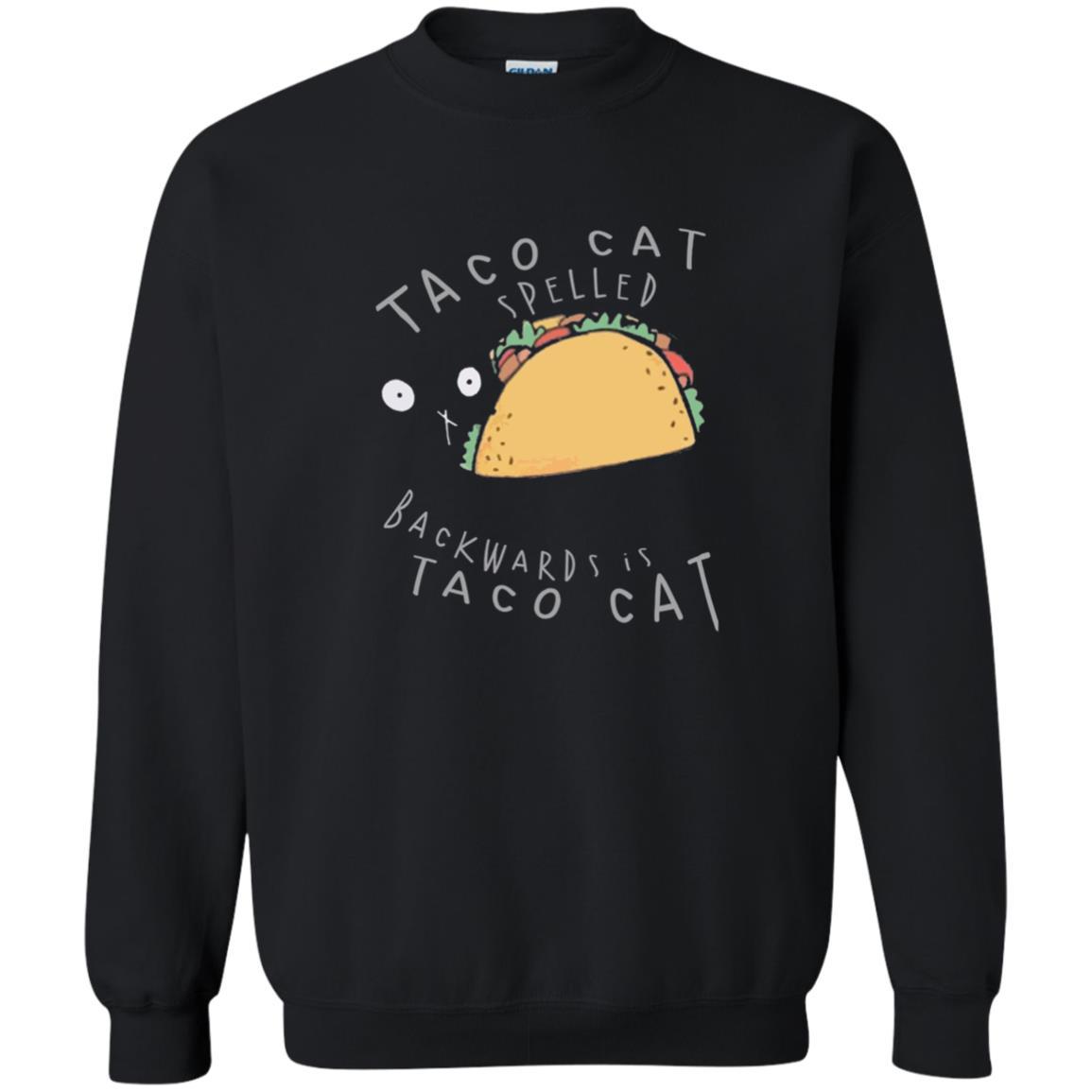 Cat Lovers T-shirt Taco Cat Spelled Backward Is Taco Cat Black