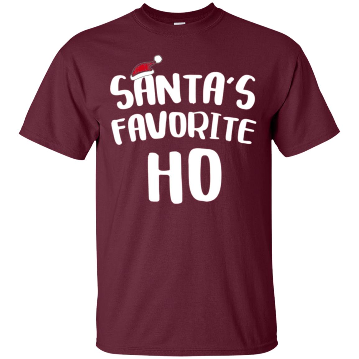Christmas T-shirt Santa_s Favorite Ho Maroon