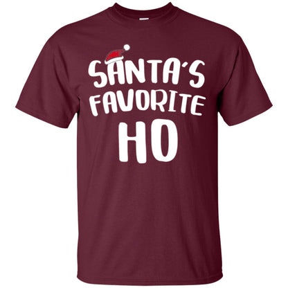 Christmas T-shirt Santa_s Favorite Ho Maroon