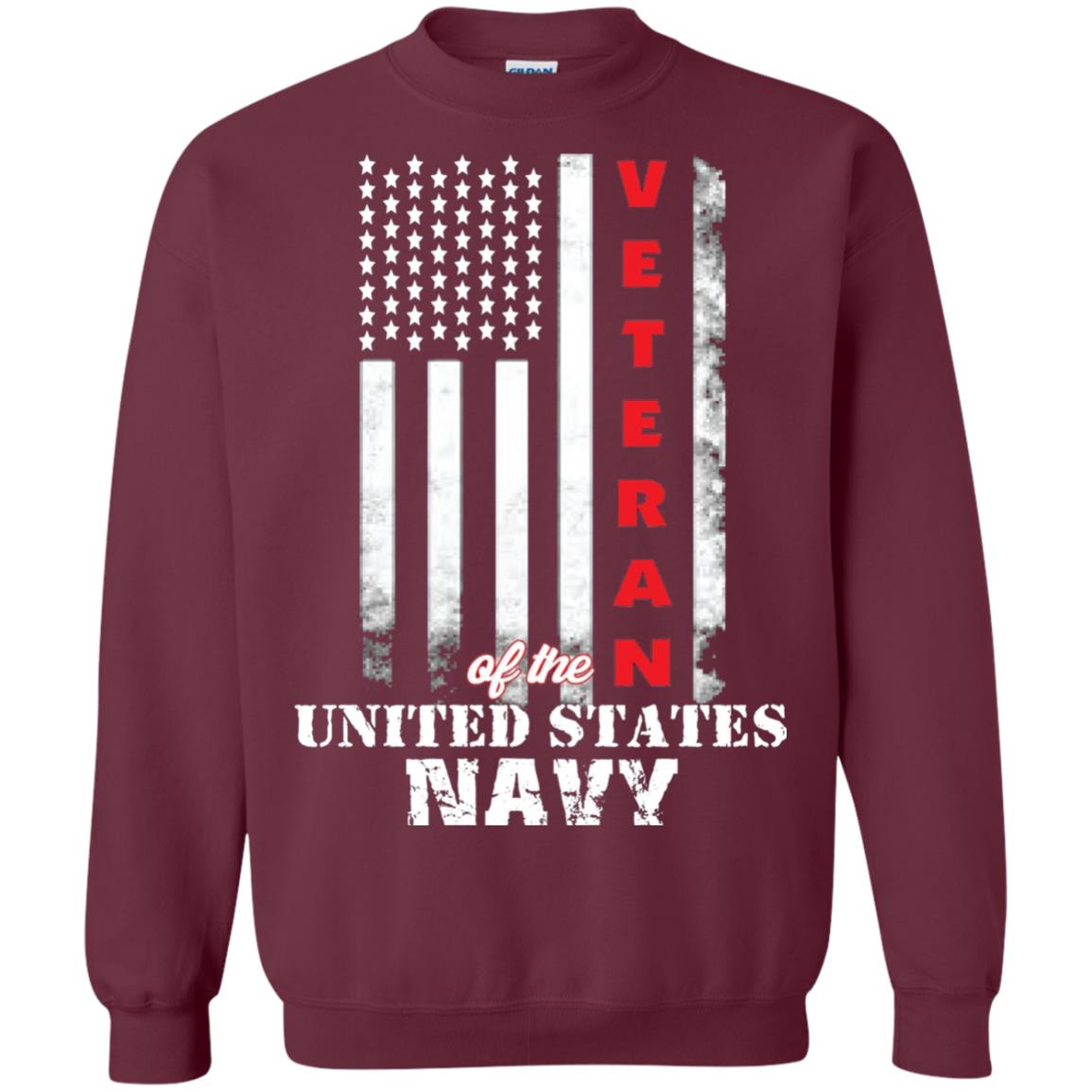 Armed Forces Us Navy Vintage Veteran T-shirt Maroon