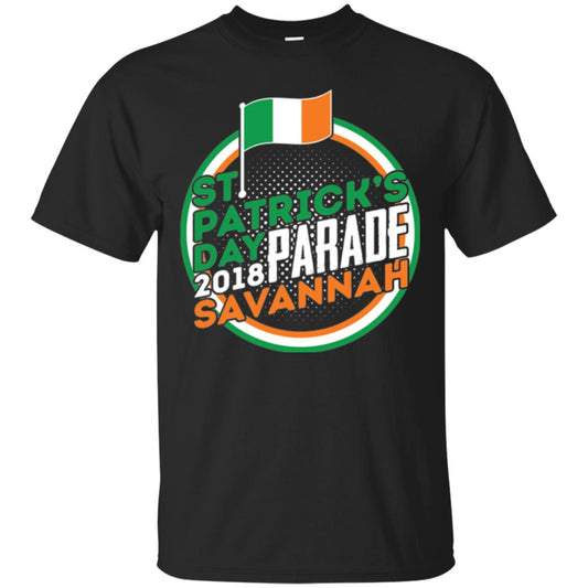 Parade Savannah 2018 Ireland Flag St. Patrick_s Day T-shirt Black