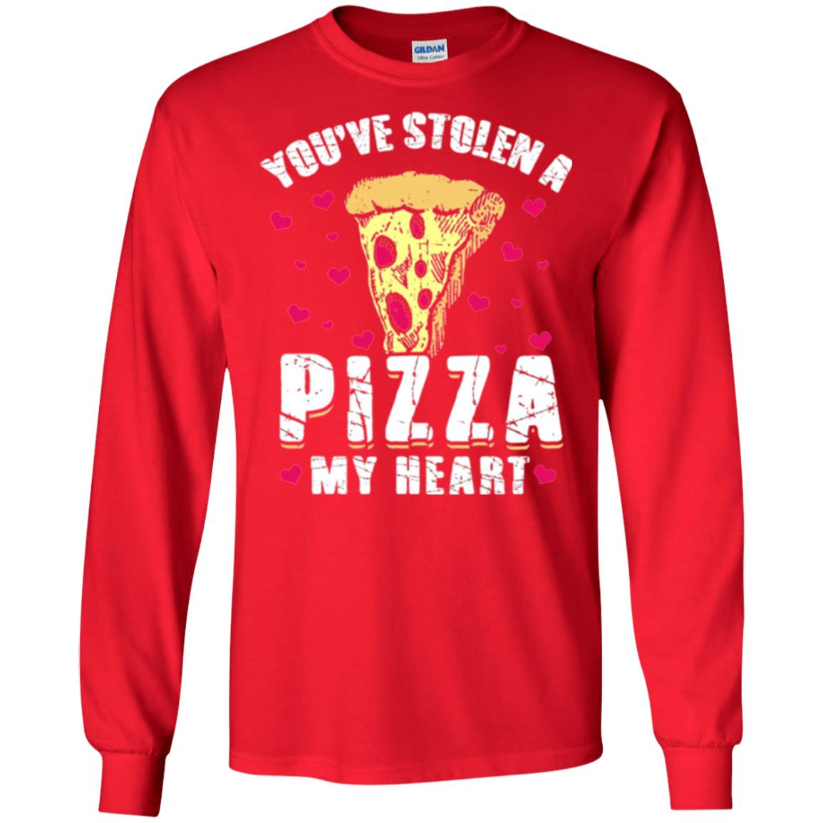 Funny Valentines Day Shirt Food Gift You_ve Stolen Pizza My Heart Red
