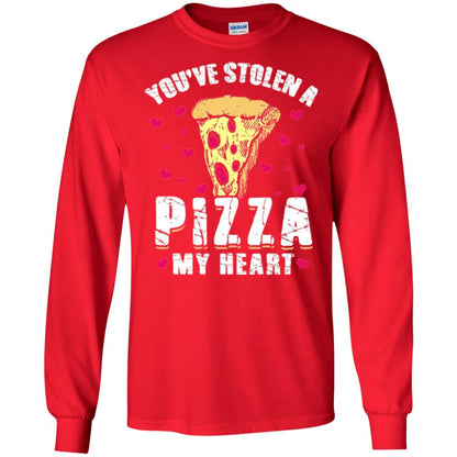 Funny Valentines Day Shirt Food Gift You_ve Stolen Pizza My Heart Red