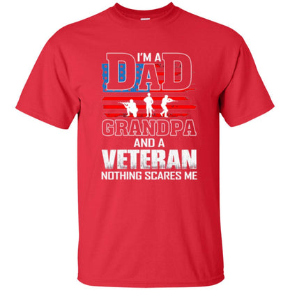 Veteran T-shirt I Am A Dad Grandpa And A Veteran Red