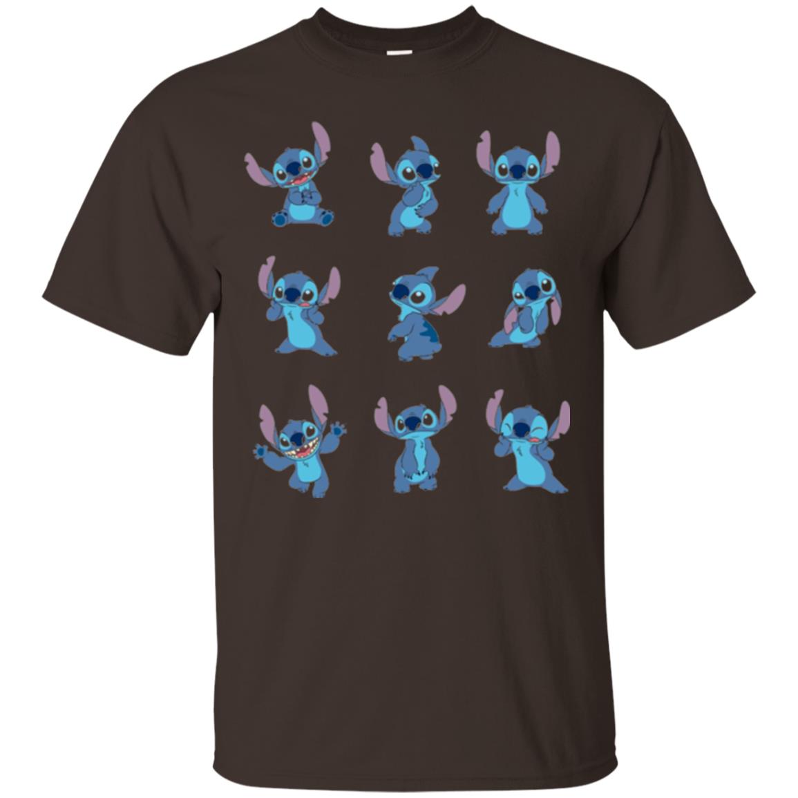 Stitch T-shirt Disney Many Moods Dark Chocolate