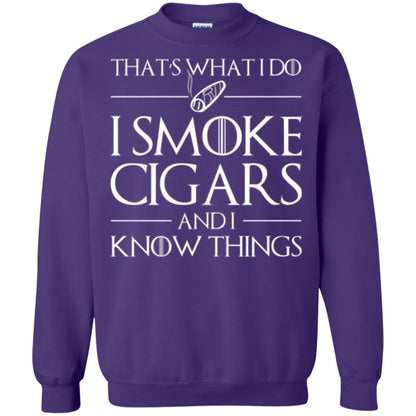 Cigars Lover T-shirt That _s What I Do I Smoke Cigars And I Know Things Purple