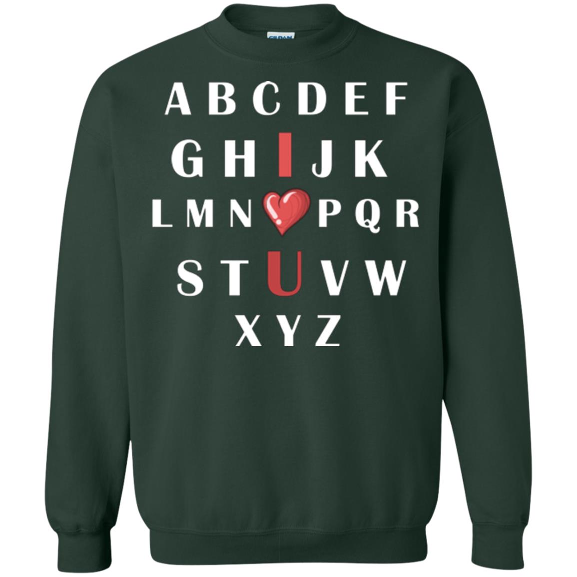 Alphabet I Love You T-shirt Forest Green