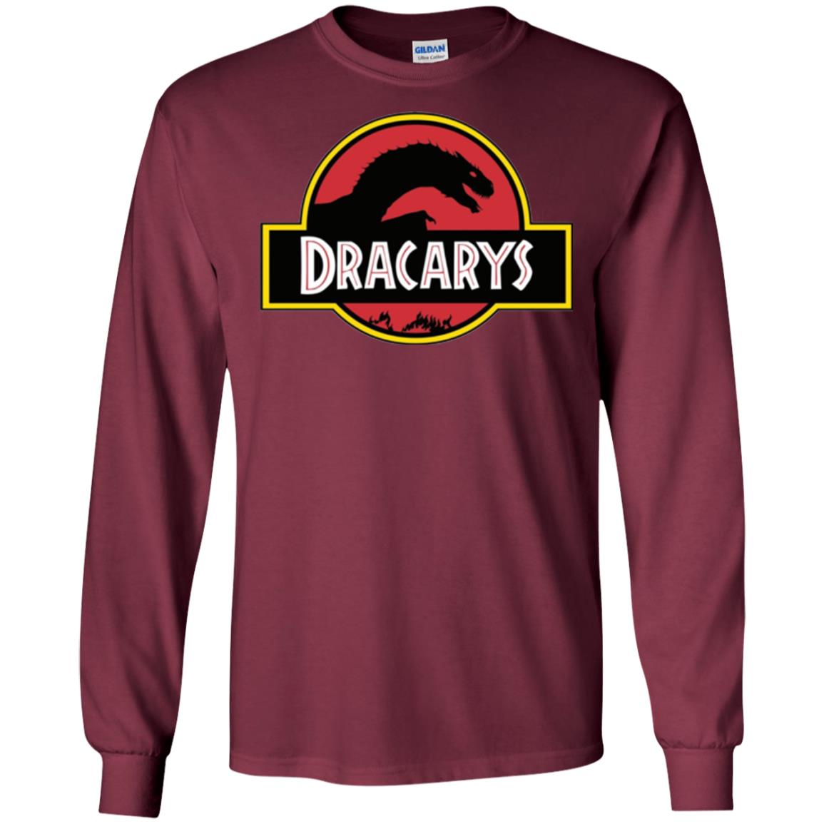 Dracarys Dragon Dinosaur T-shirt Maroon