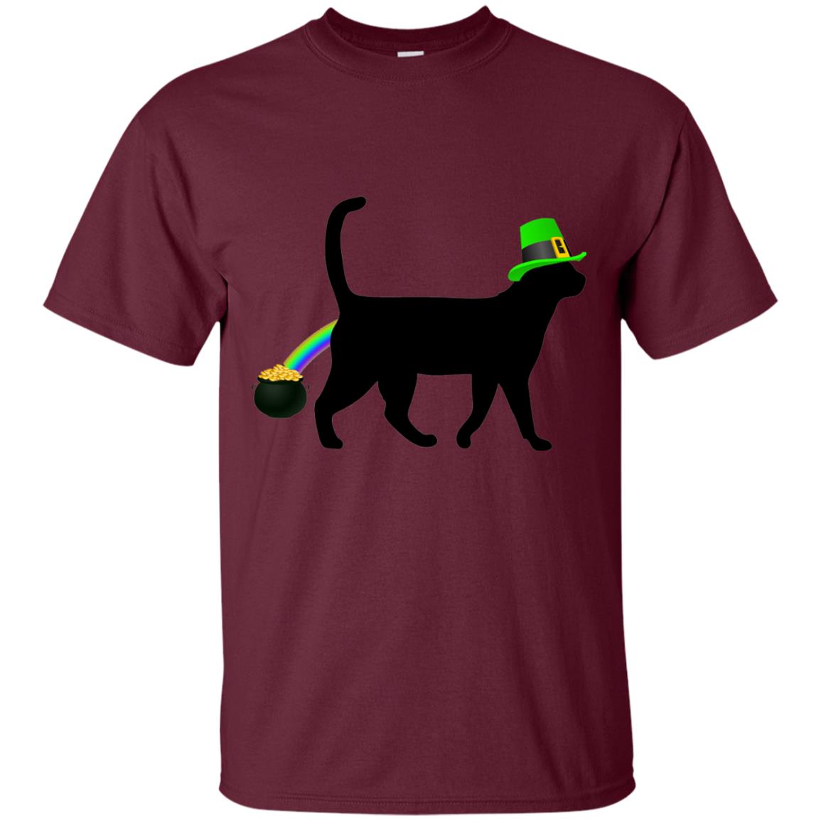 Cat Leprechaun Funny Cat Saint Patrick_s Day T-shirt Maroon