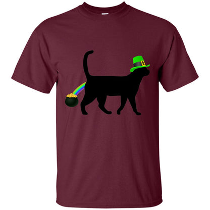 Cat Leprechaun Funny Cat Saint Patrick_s Day T-shirt Maroon