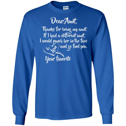 Family T-shirt Dear Aunt Thanks For Being My Aunt Royal
