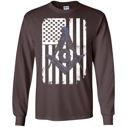Freemason Usa Flag Logo Freemasonry America T-shirt Dark Chocolate