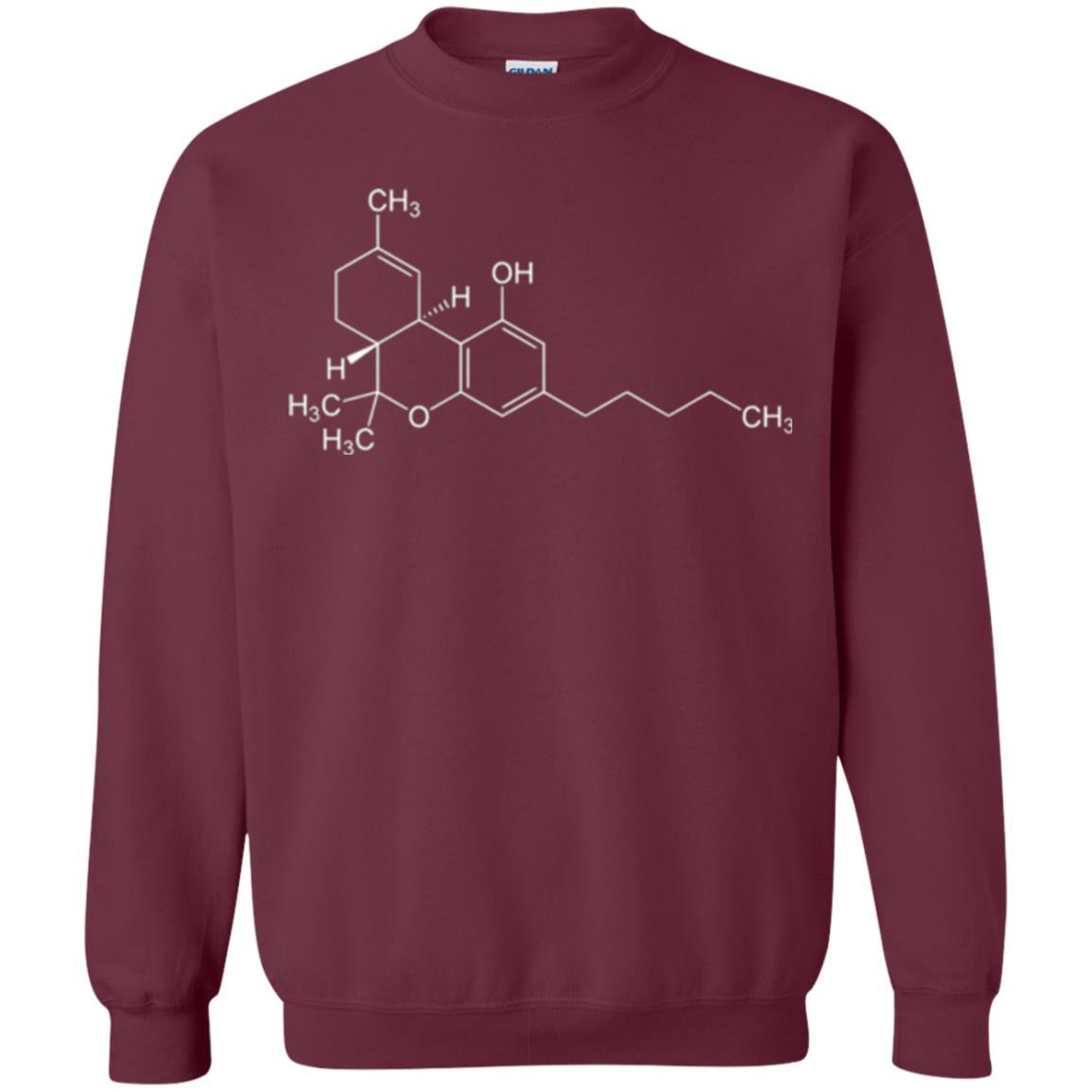 Cannabis T-shirt Thc Molecule Tetrahydrocannabinol Maroon