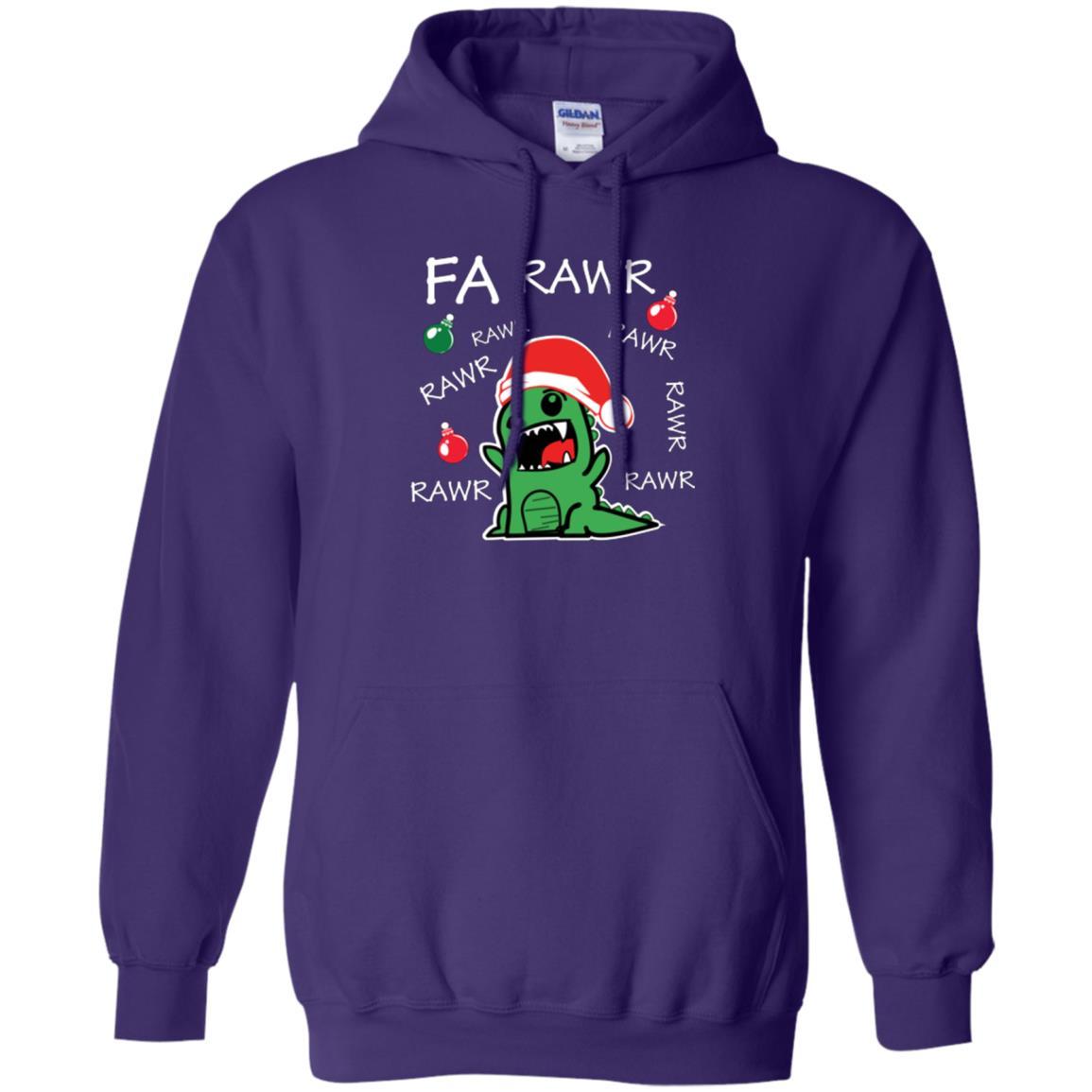 Christmas T-shirt Dinosaur Fa Rawr Purple