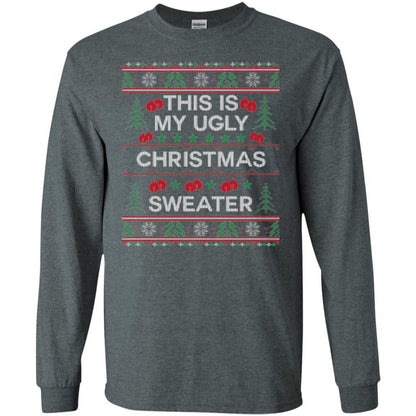 Christmas T-shirt This Is My Ugly Christmas Sweater Dark Heather