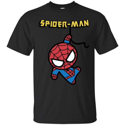 Spider-man Hanging Cute Kawaii Premium T-shirt Black