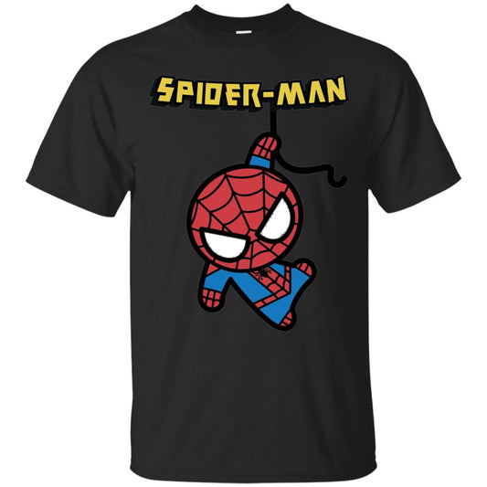 Spider-man Hanging Cute Kawaii Premium T-shirt Black