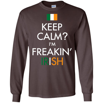 Keep Calm I_m Freakin_ Irish Saint Patrick_s Day Shirt Dark Chocolate
