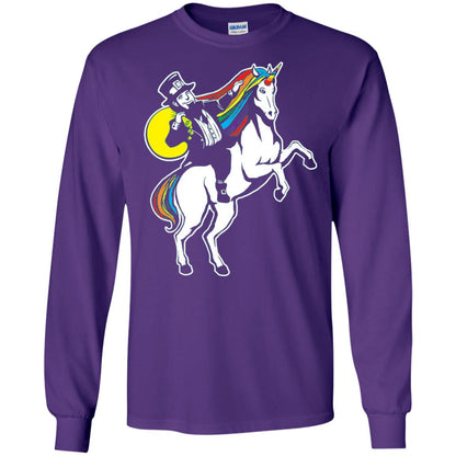 Lepricorn Leprechaun Riding Unicorn St Patrick_s Day T-shirt Purple