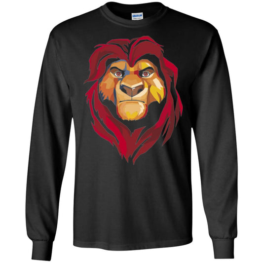 Cartoon Lover T-shirt Lion King Mufasa Geometrics Graphic Black