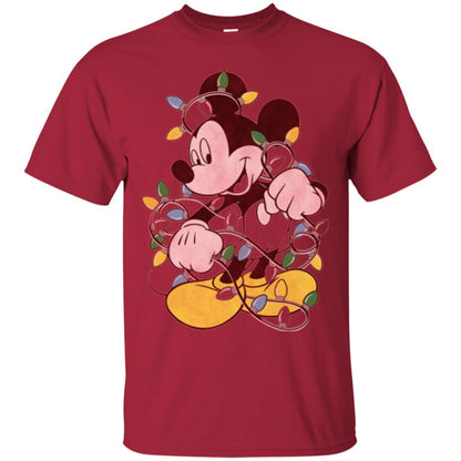 Christmas Lights T-shirt Disney Mickey Mouse Cardinal