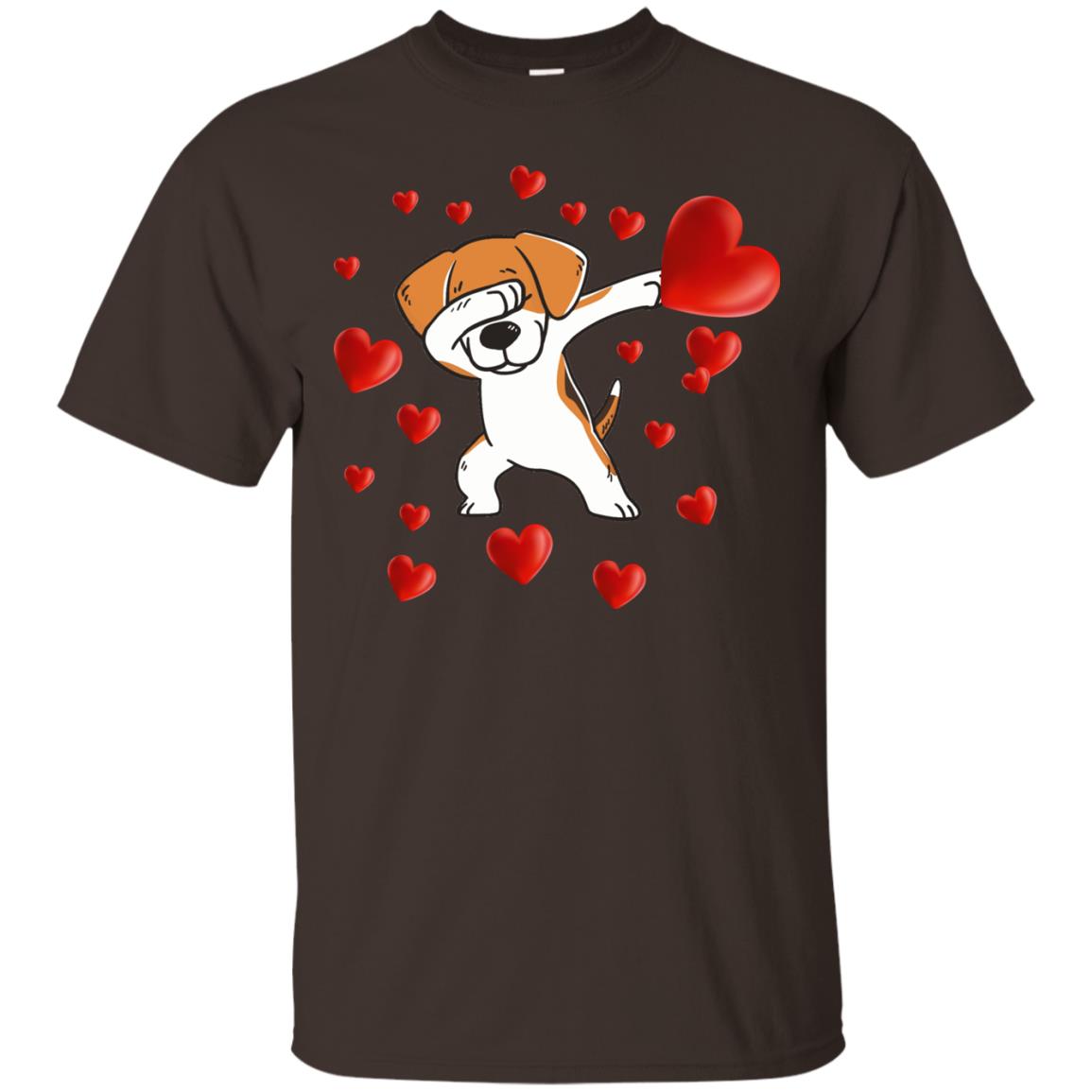 Valentines Day T-shirt Dabbing Dog Dark Chocolate