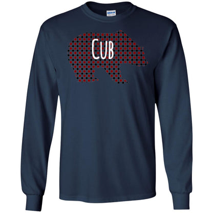 Family Christmas T-shirt Red Plaid Cub Bear Navy