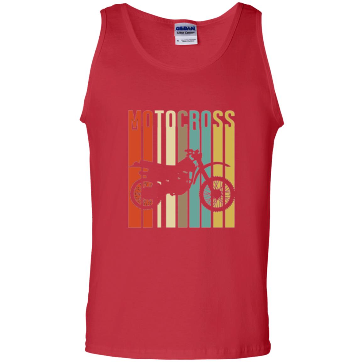 Dirt Bike Silhouette T-shirt Cool Vintage Motocross Red