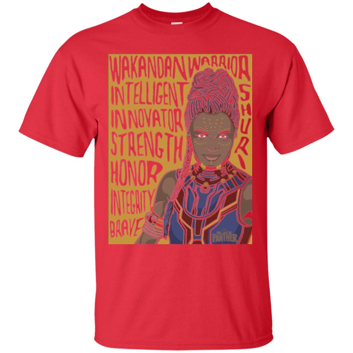 Black Panther Movie Shuri Word Art T-shirt Red