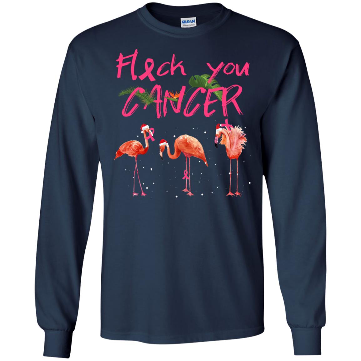 Flock You Cancer Breast Cancer Awareness Gift Shirt Navy