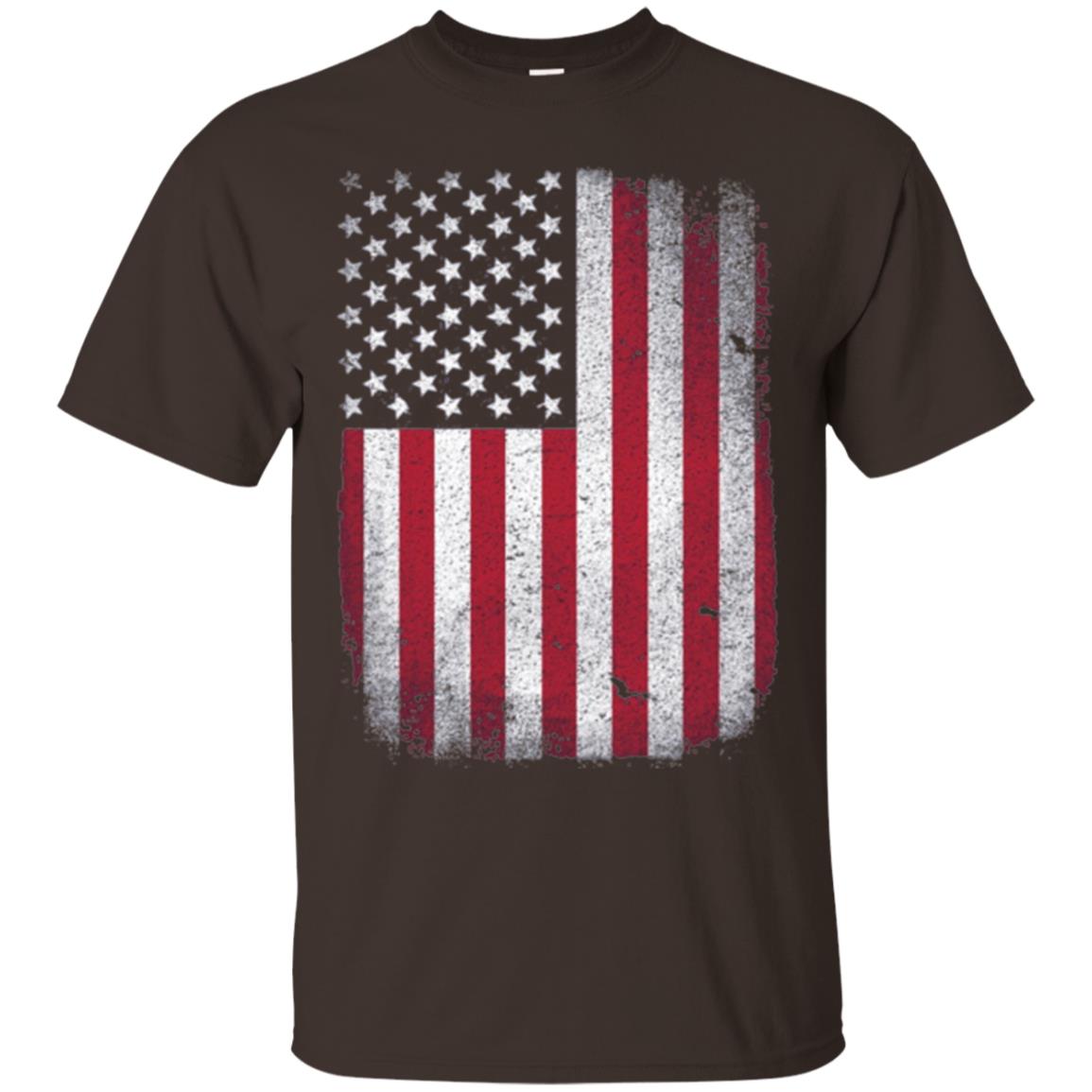 Usa Flag T-shirt 4th July Dark Chocolate