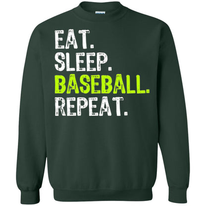 Baseball T-shirt Eat Sleep Baseball Repeat Forest Green