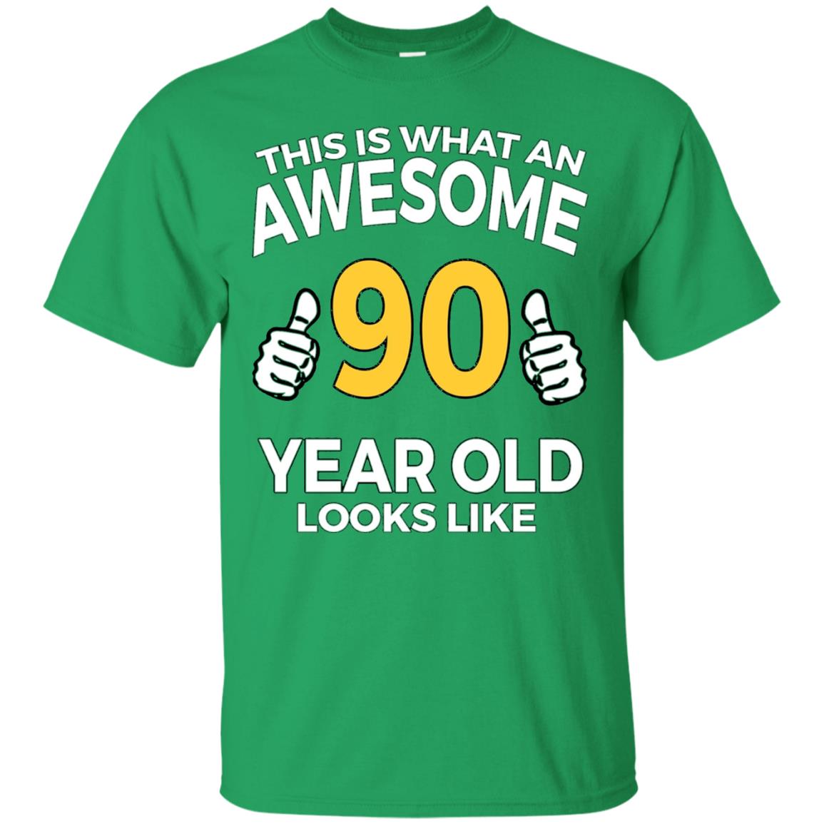This Is Awesome 90 Years Old Look Like 90th Birthday T-shirt Irish Green