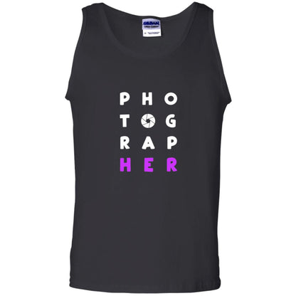 Photographer T-shirt With Purple Text Pho Tog Rap Her Black
