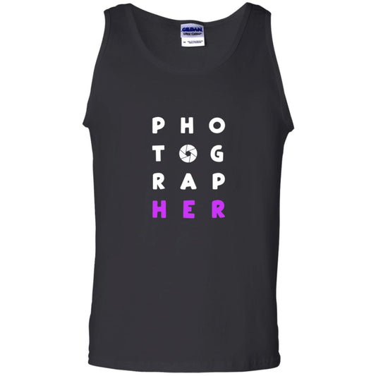 Photographer T-shirt With Purple Text Pho Tog Rap Her Black