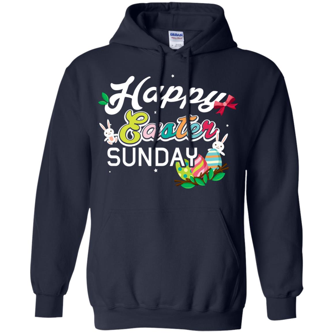 Christian T-shirt Happy Easter Sunday Navy