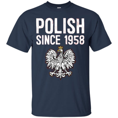 60th Birthday T-shirt Polish Since 1958 Navy