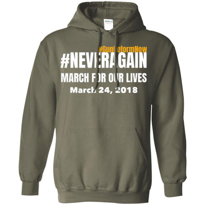 March For Our Lives Never Again Anti Gun T-shirt Military Green