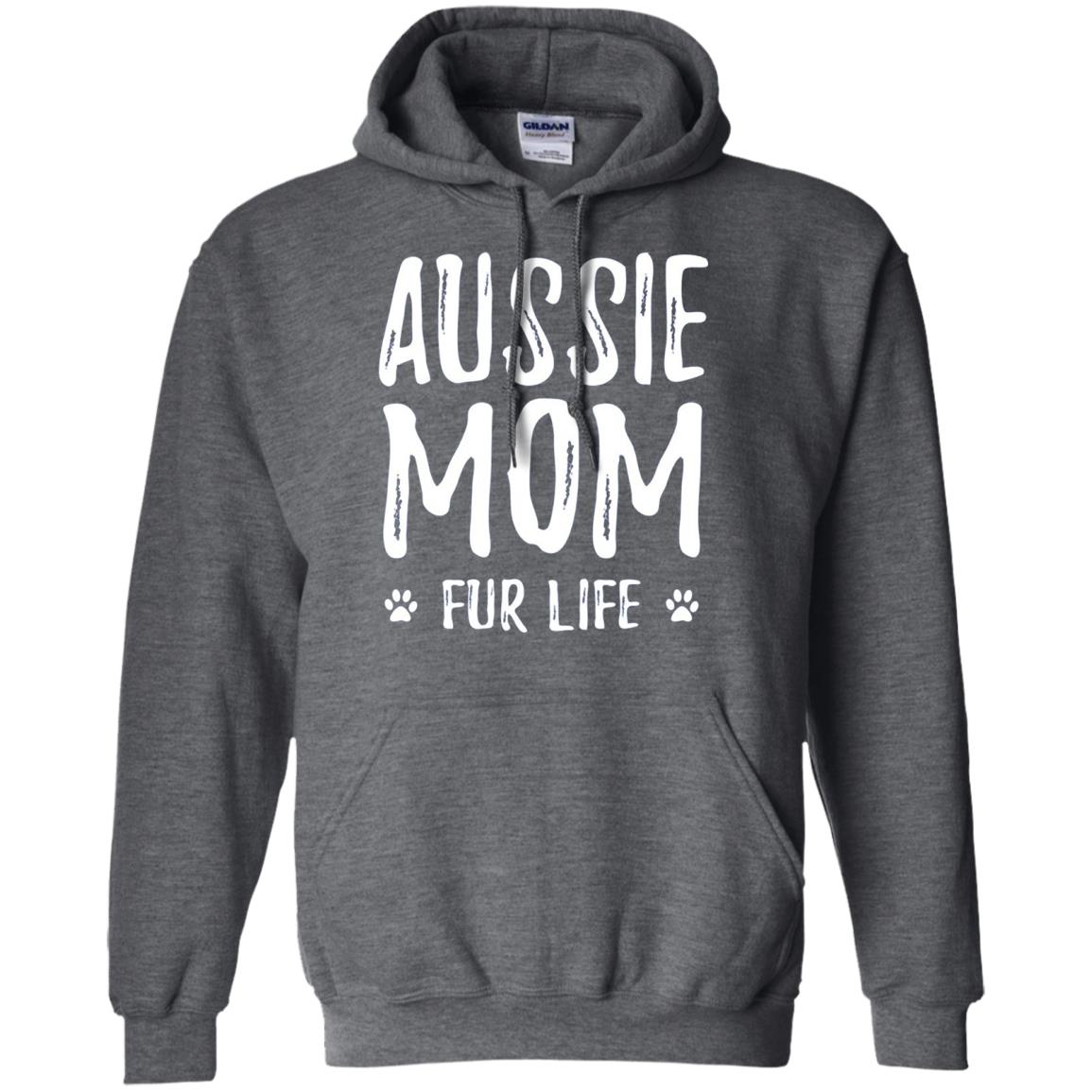 Aussie Mom Fur Life T-shirt Dark Heather