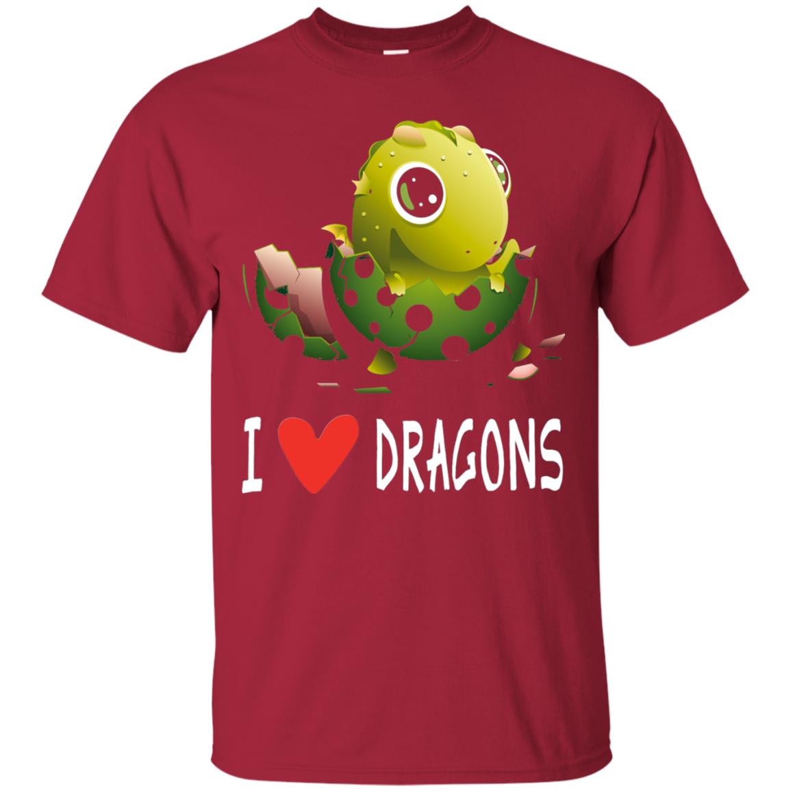 I Love Dragons Baby Dragon Lover Shirt Cardinal